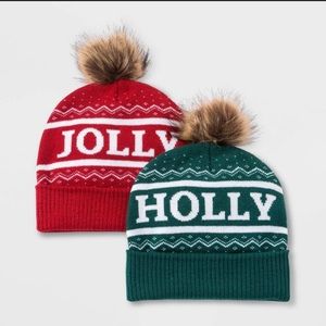 Holly and Jolly adult Christmas beanie